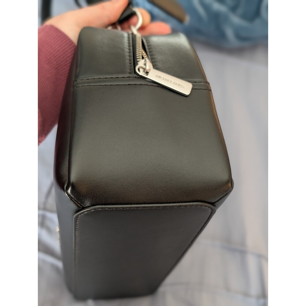 NWOT Michael Kors Cecily Medium Shoulder Handbag Black Silver Hardware LAMBSKIN - Picture 9 of 13